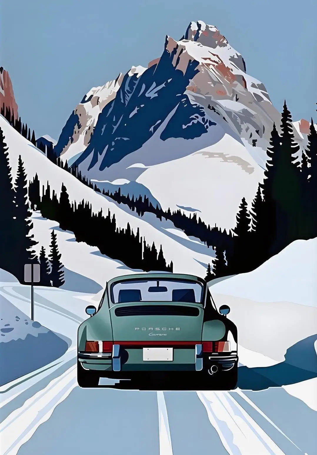 Classic Porsche 911 Alpine Drive Poster