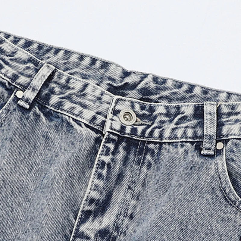Contrast Color Embroidered Denim Jeans