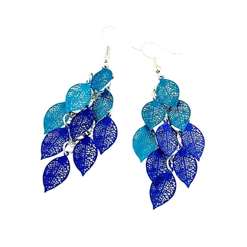 Vintage Hollow Leaves Shiny Earrings