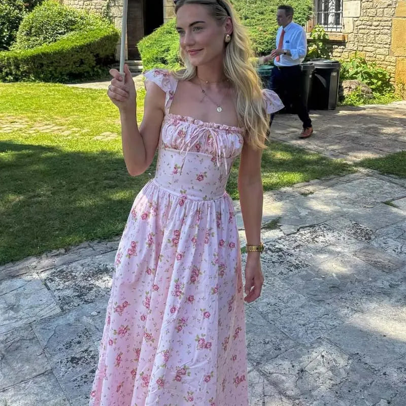 Women's Pink Floral Print Sundress