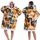 Strawberry Printed Oversized Blanket Hoodie