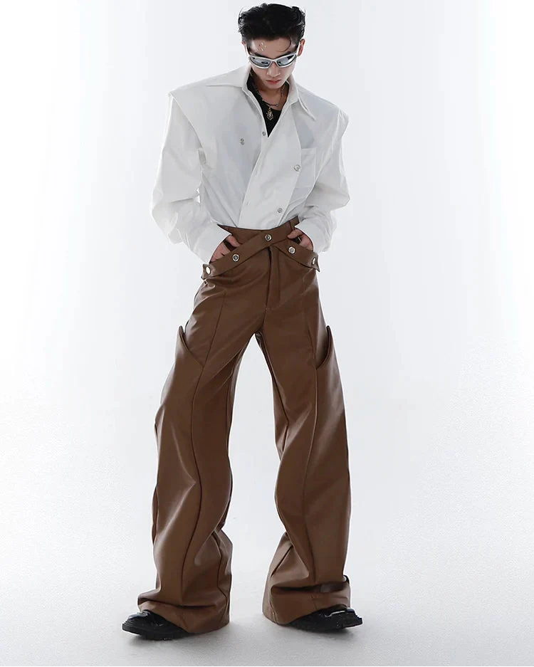 Cyperpunk Straight Leg Leather Pants