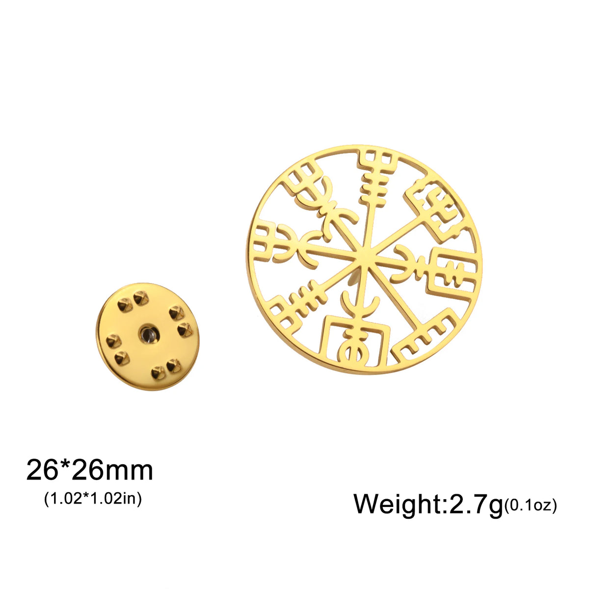Skyrim Nordic Vegvisir Runic Compass Brooch