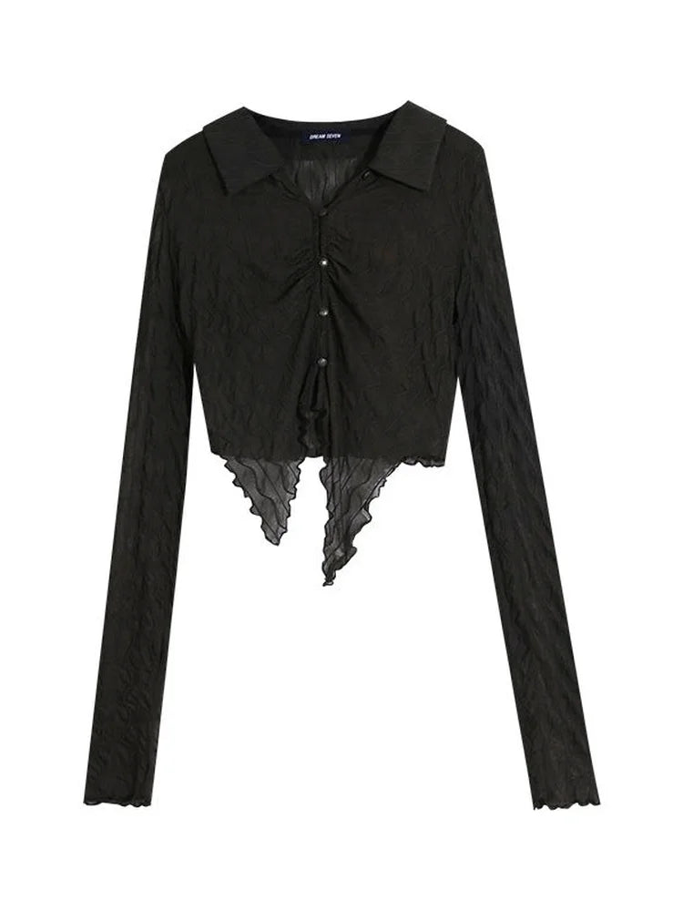 Y2K Sexy Hollow Irregular Blouse
