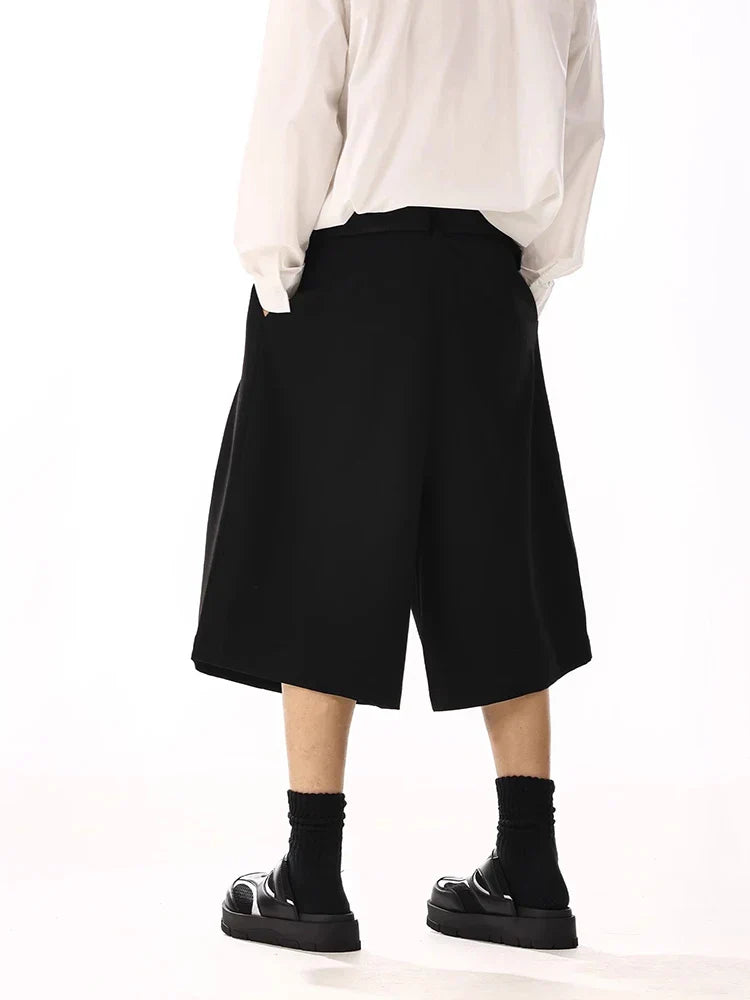Wide Leg Black Jorts