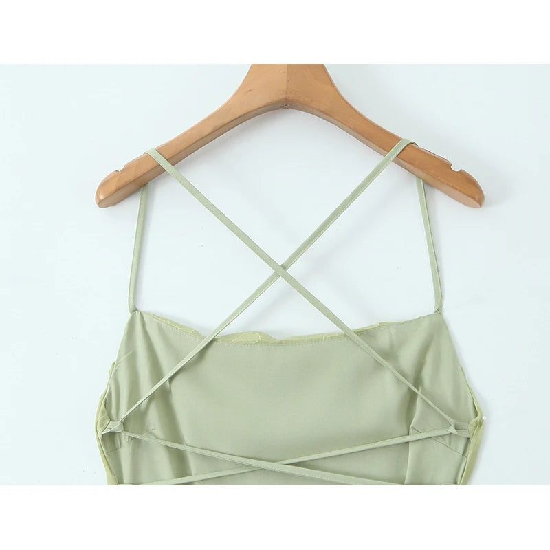 Sexy Backless Party Green Long Dress