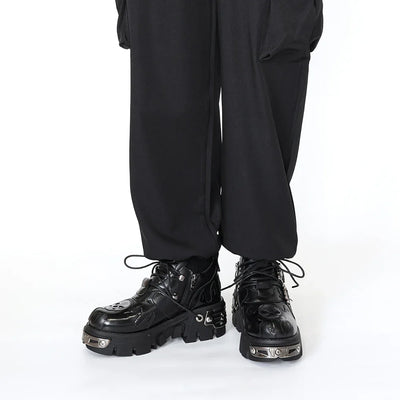 Vintage Dark Punk Leather Shoes