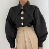 Corporate Girl Gold Buttons Women's Shirt