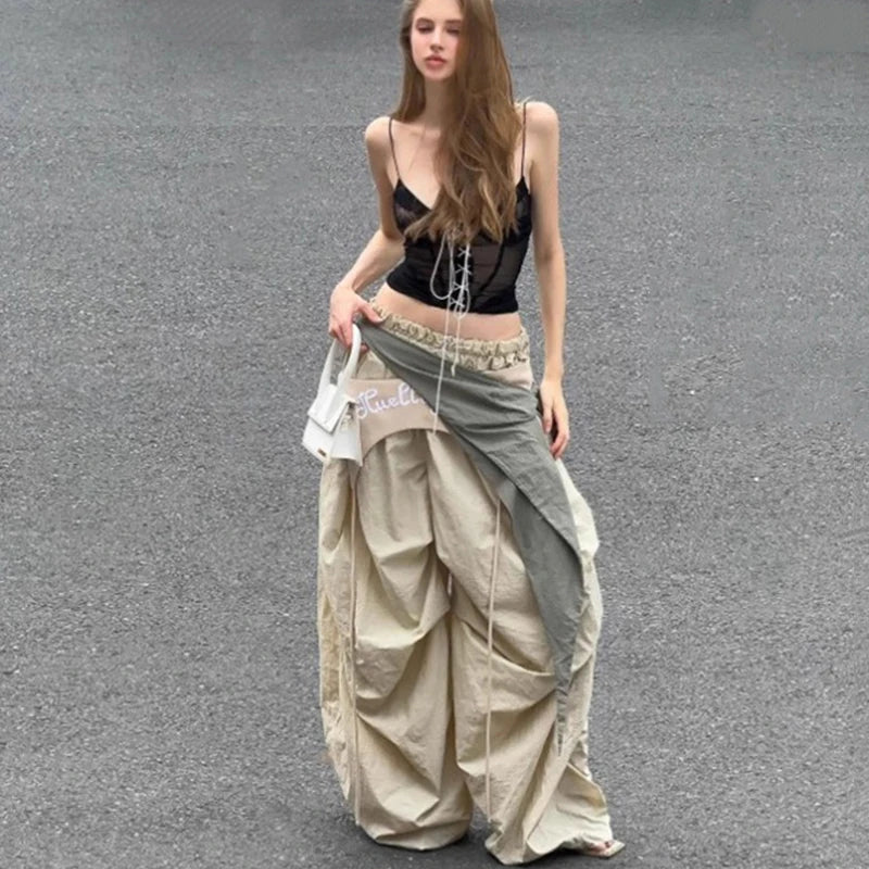 Y2K Wide Leg Retro Cargo Pants