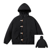 Gray Sided Closure High Collar Puffer Jacket