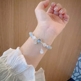 Vintage Mondstein Kristall Blau Armband