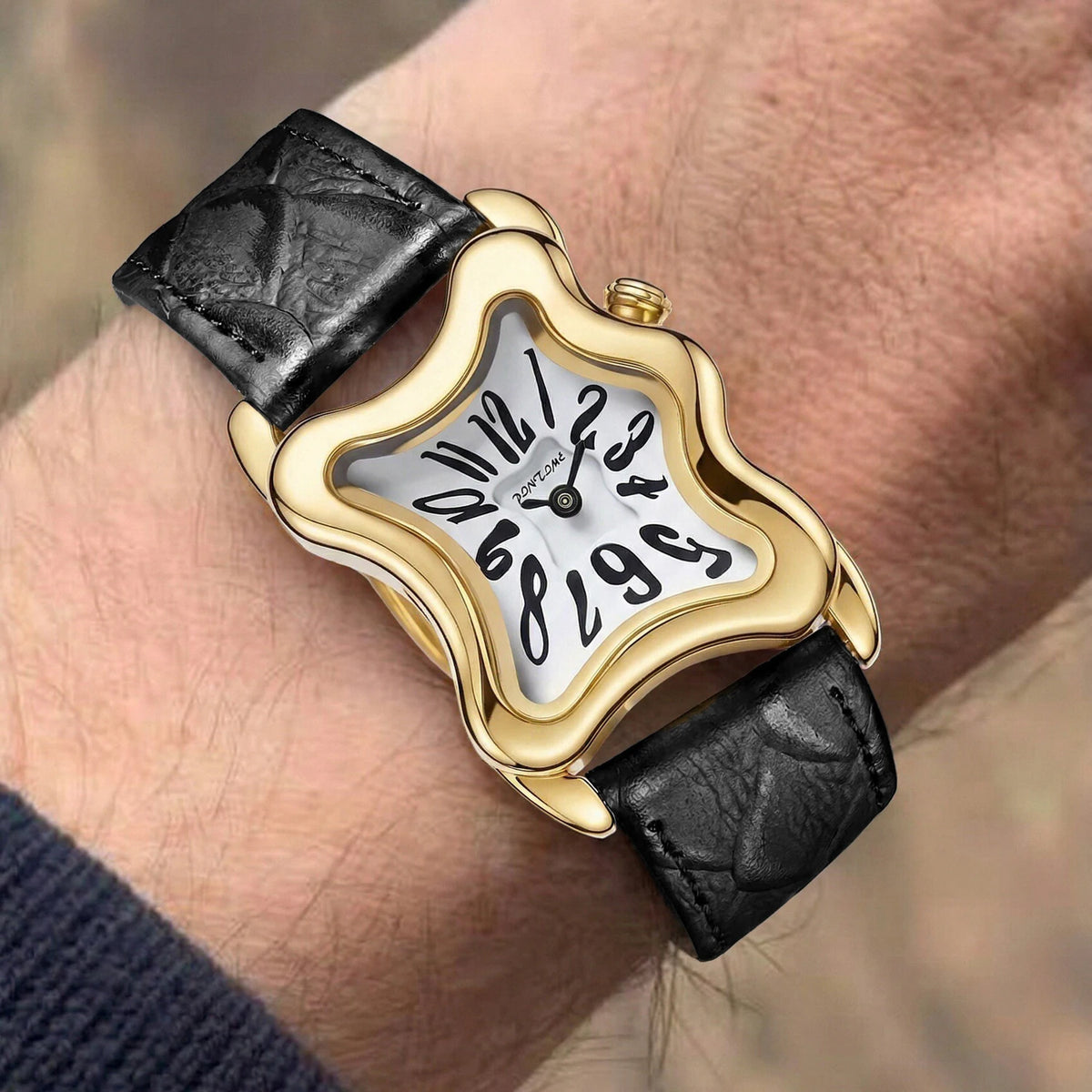 Luxury Large Dial Men's Leather Watch