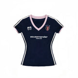 Y2K V Neck Jersey Top