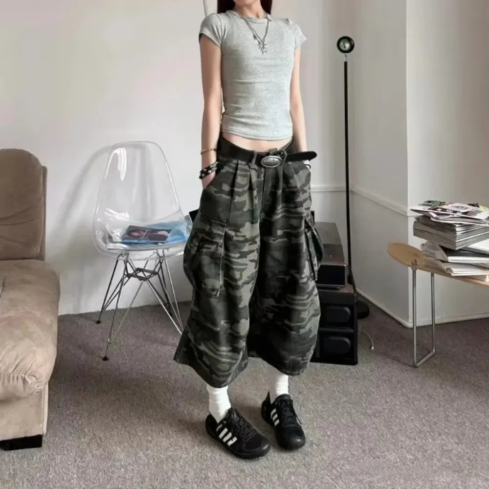 Y2K Camo Cargo Jorts