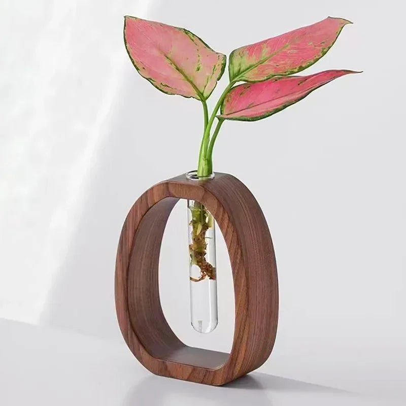 Vintage Walnut Solid Wood Flower Ware