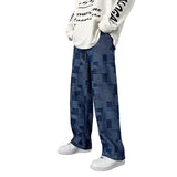 Patchwork-Hose mit weitem, geradem Bein