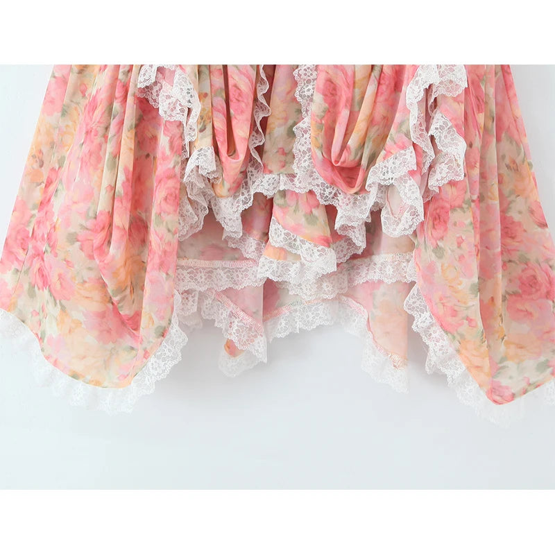 Sexy Sling Floral Print Boho Beach Mini Dress