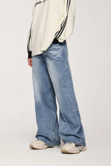 Y2k Faded Straight Wide Leg Jeans