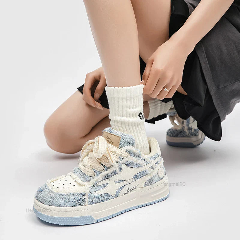 Retro Y2K Star Women's Skater Sneakers