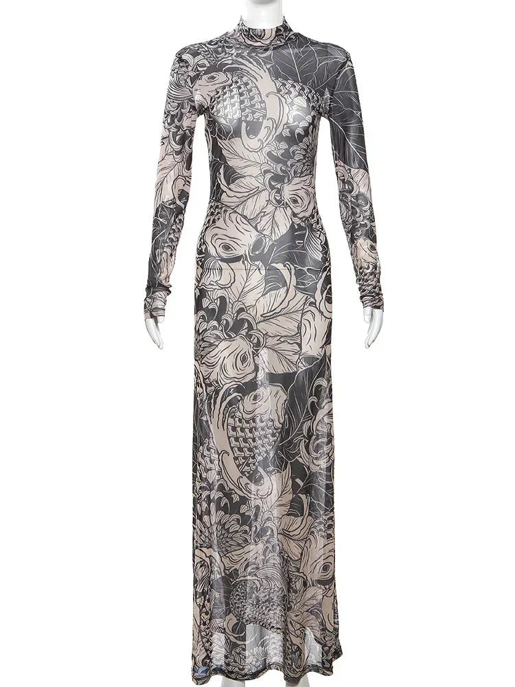Baddie Tattoo Maxi Dress