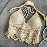 Y2K Boho Sexy Knitted Backless Crop Tops