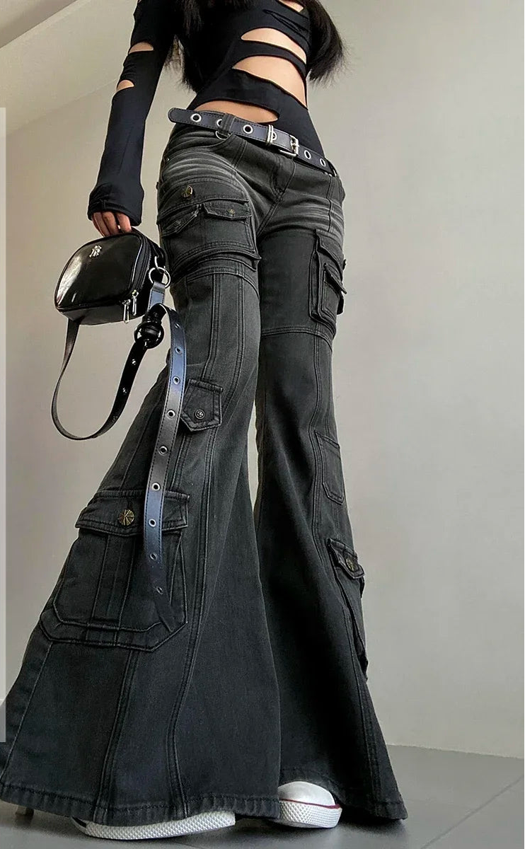 Y2K Flared Cargo Jeans