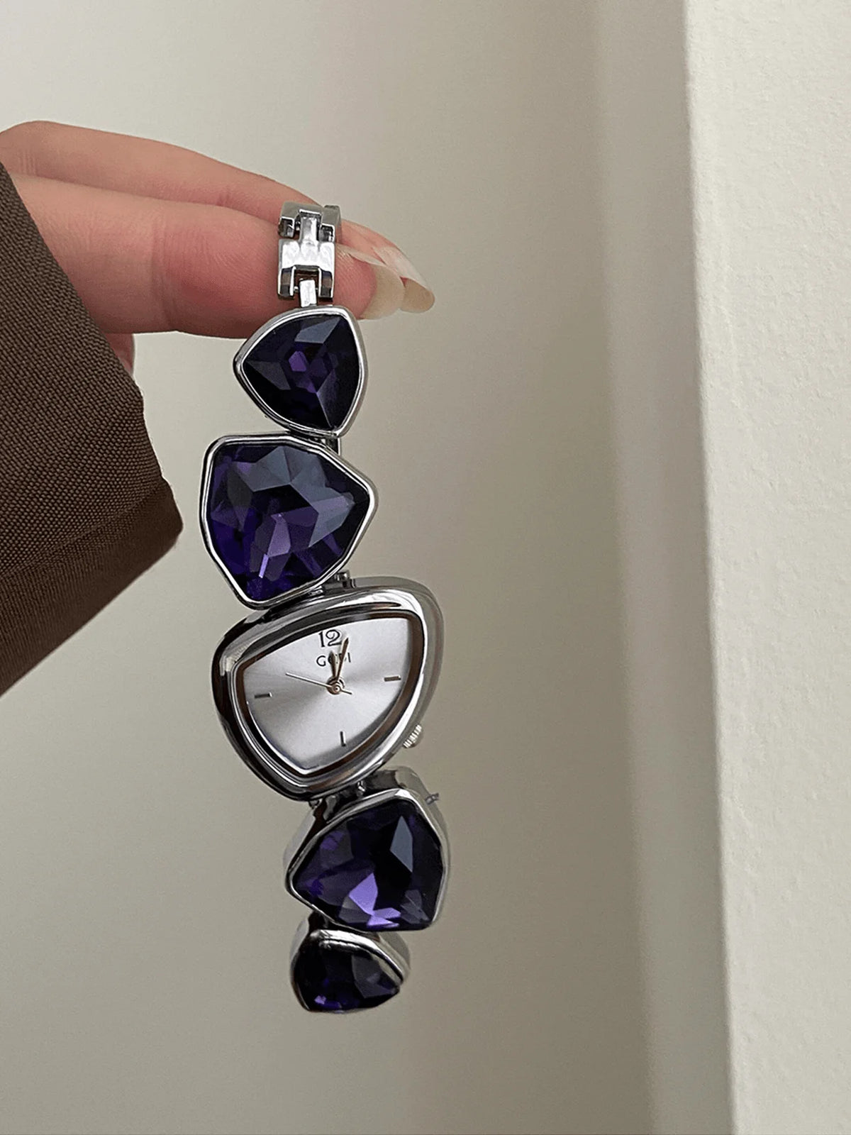 Luxury Crystal Inlaid Bracelet Triangle Watch