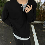 Casual Patchwork Round Collar Long T-Shirt