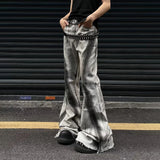 Cyberpunk Gradient Flared Denim Jeans