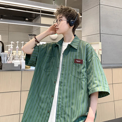 Y2K Striped Oversized Shirt