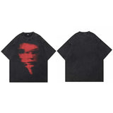 Retro Washed Black Blurry Faces T-Shirt