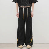Elastic Drawstring Loose Straight Leg Pants