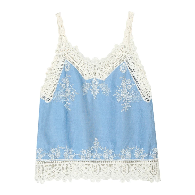 Handmade Crochet Women's Blue Corset Top
