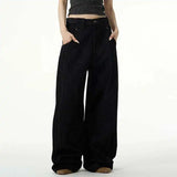 Solid Color Wide Leg Denim Jeans