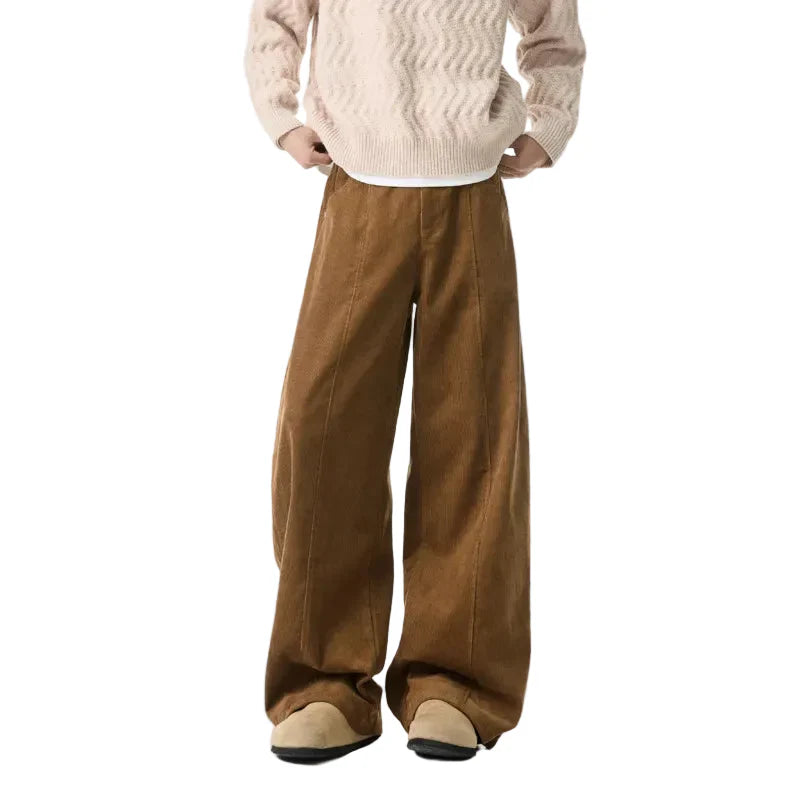 Wide Leg Korean Corduroy Pants