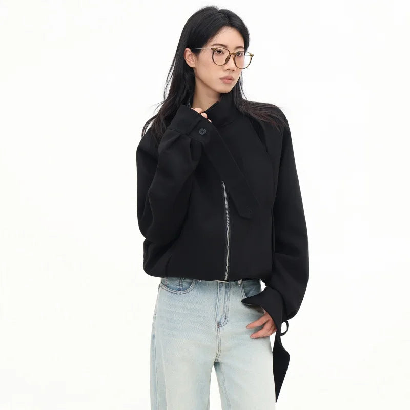 Corporate Girlie Minimalist Business Bomber Jacket