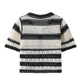 Handmade Crochet Striped Knitted Vest