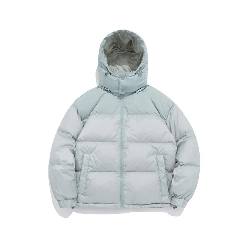 Wasserdichte Kapuzen-Daunenjacke mit Entendaunenfüllung