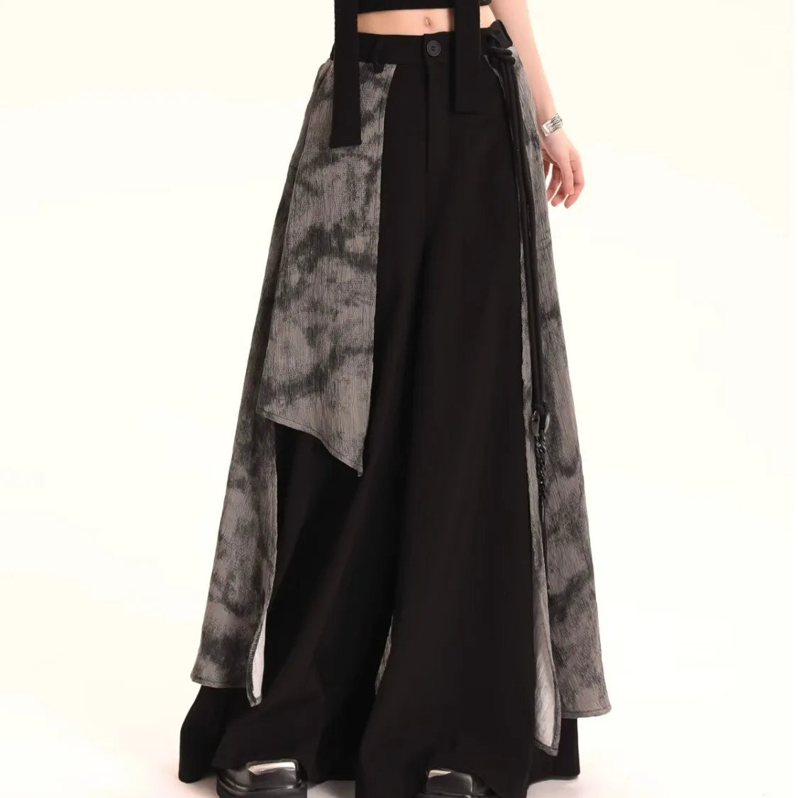Grunge Black Kimono Blouse