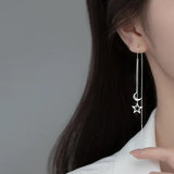 Vintage Silver Star Moon Earrings
