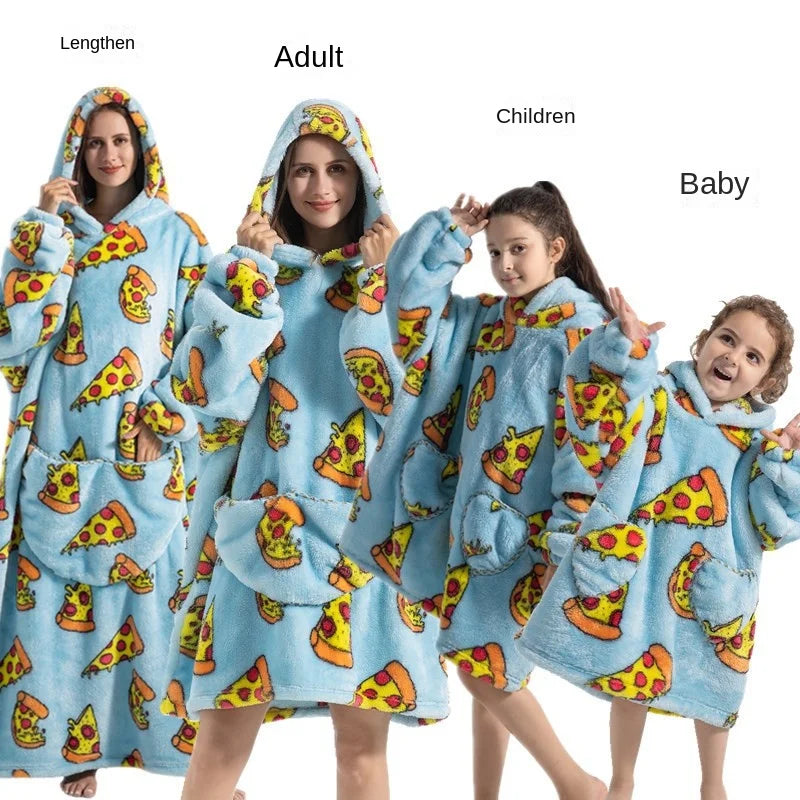 Family Oversize Sherpa Blanket Hoodie