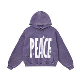 Sudadera con capucha estampada con letras PEACE
