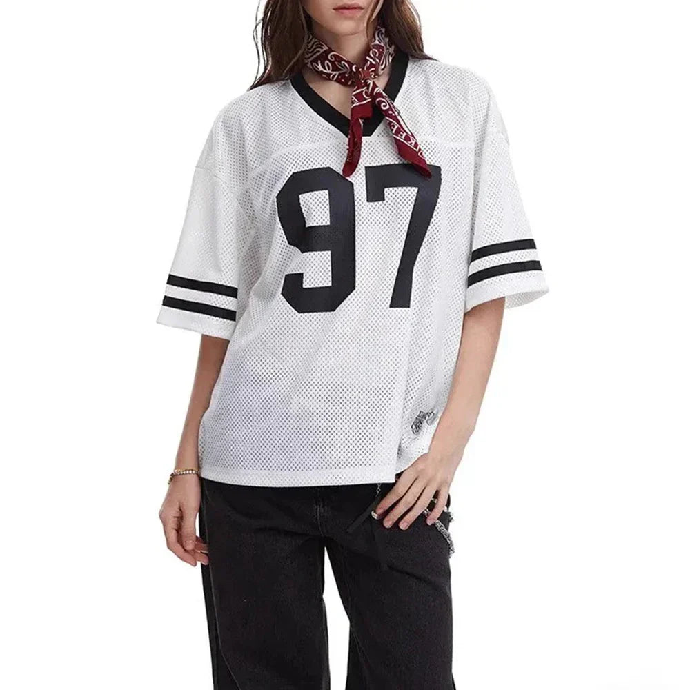 97 Breathable Retro Mesh  Sports  T-Shirt