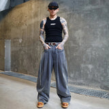 Washed Gray Bending Jeans