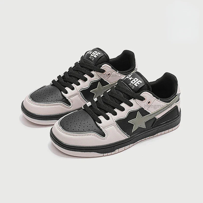 School Retro Multicolor Star Sneakers for Couples