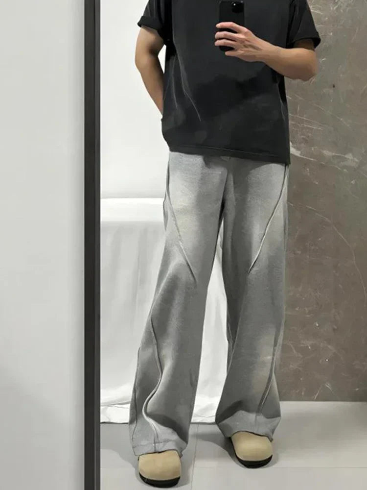 Vintage Pleated Straight Korean Pants