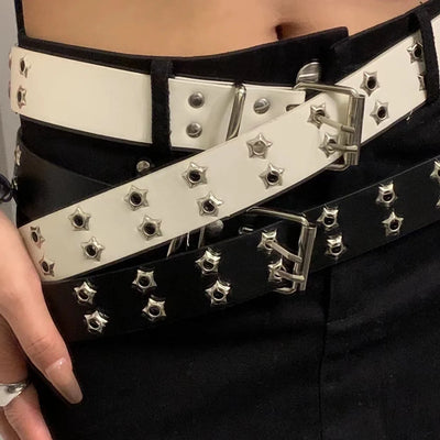 Y2K Rock Star Studded Eyelet Belt