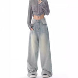 Y2K Off-White Color Wide Leg Jeans