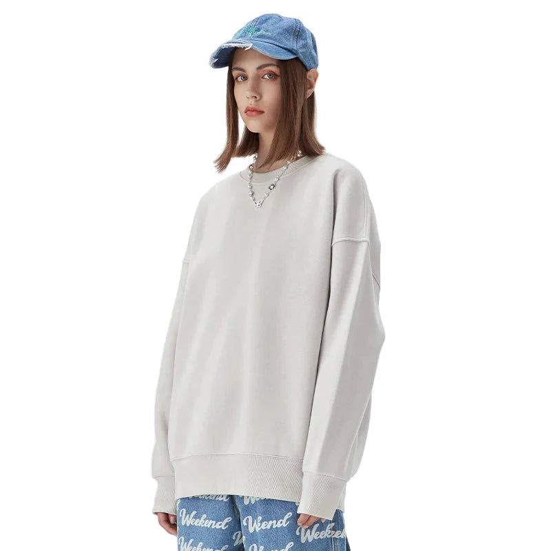 Basic Thick Fleece Crew Neck Sweater