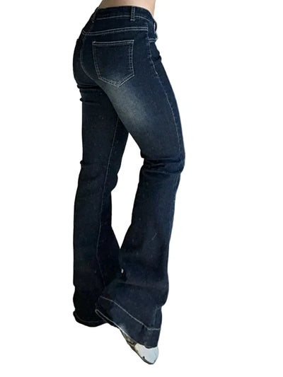 Blaue Low-Rise-Jeans